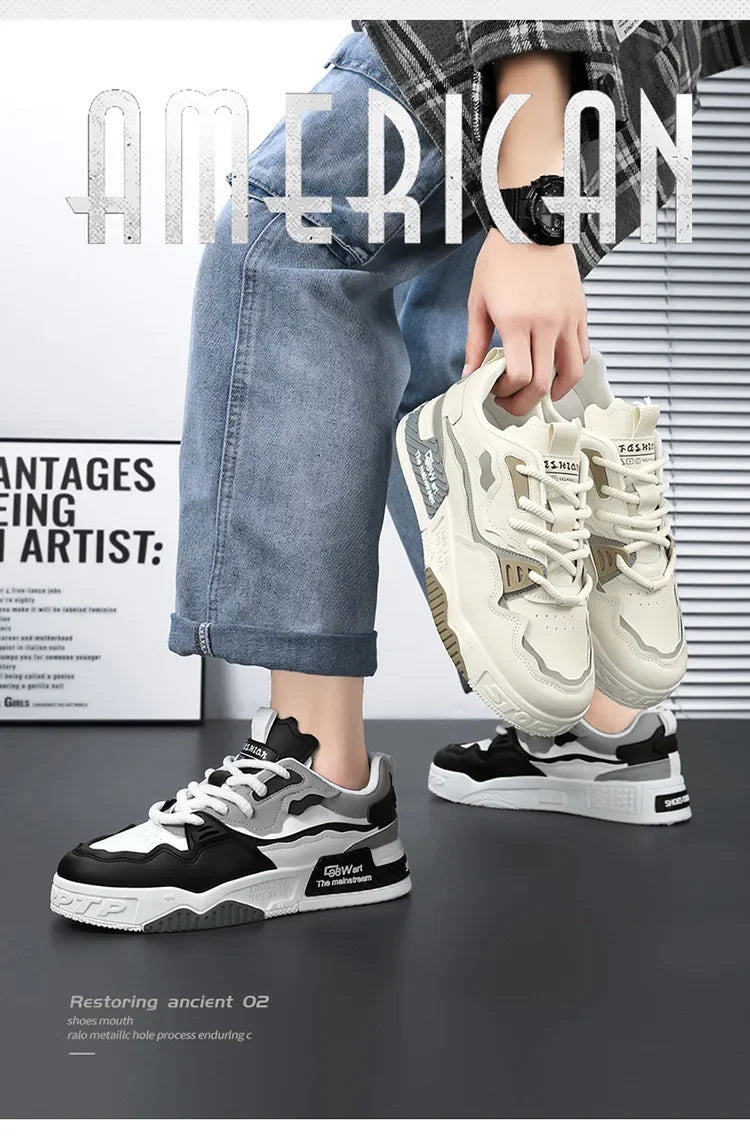 Mens Sneakers Spring Autumn Brand Vulcanized Shoes 2024 Fashion Thick Sole Shoes for Men Male Sport Shoes Tenis Masculino