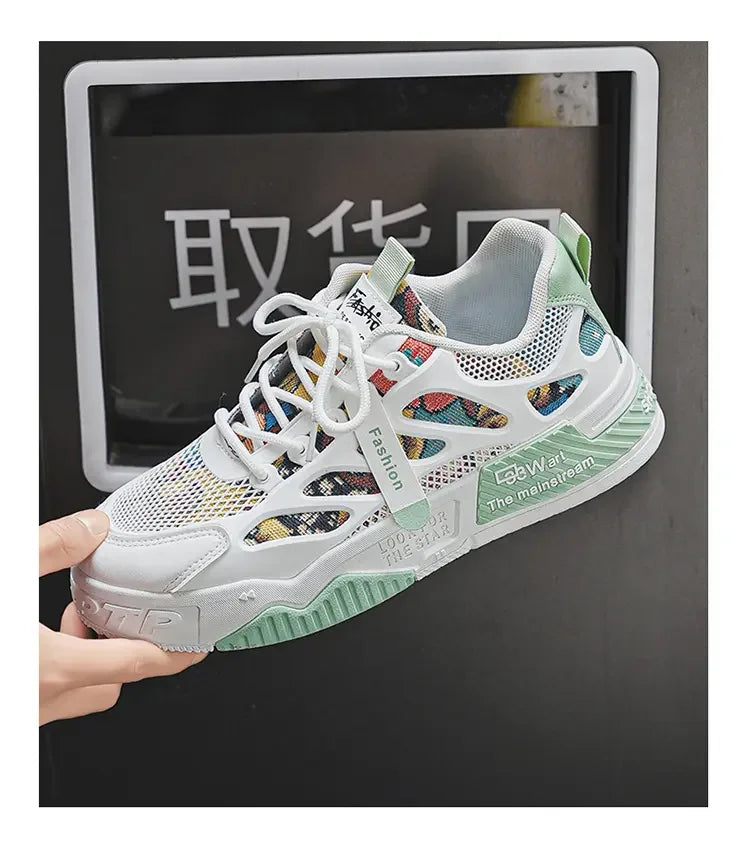 Men's Luxury Running Shoes Breathable Skateboard Shoes Chunky Comfortable Casual Sneakers Summer Tennis Shoes Men's Shoes