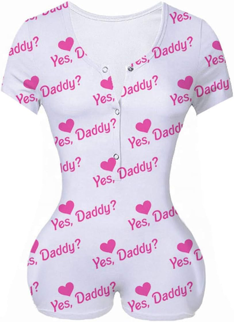 Women V Neck Shorts Romper One Piece Floral Bodycon Jumpsuit Pajama Short Sleeve Bodysuit Overall Workout Home Wear