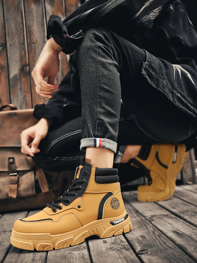 Military Shoes Men's Handmade Boots Men's Boots Dress Men's Safety Shoes Luxury Shoes High Quality Taco Ankle Boots for Men