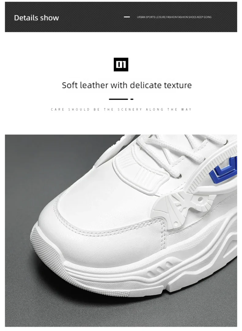 Student height increasing shoes four season new thick sole men's casual sports shoes soft sole comfortable outdoor running shoes