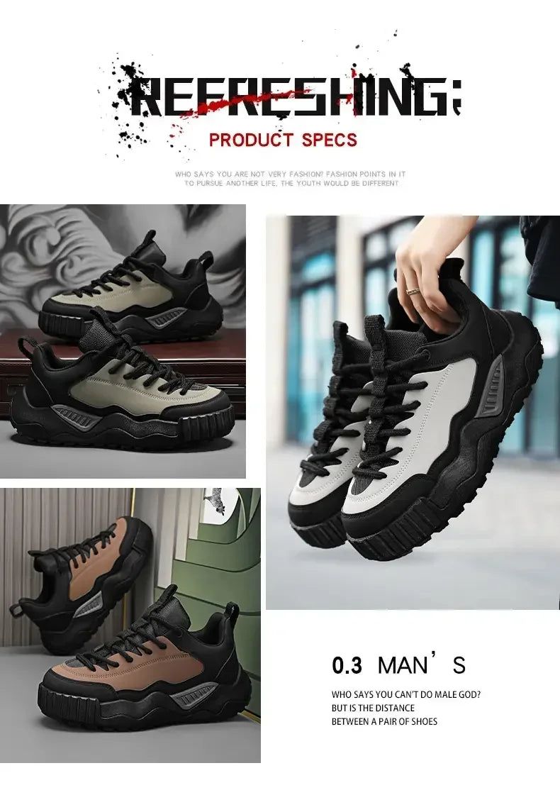 2025Designer Color Block Luxury Chunky Sneakers for Men Casual Thick Platform Fashion Casual Shoes Sports Running Trainers Tenis