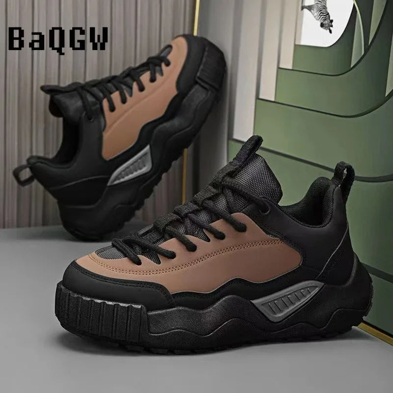 2025Designer Color Block Luxury Chunky Sneakers for Men Casual Thick Platform Fashion Casual Shoes Sports Running Trainers Tenis