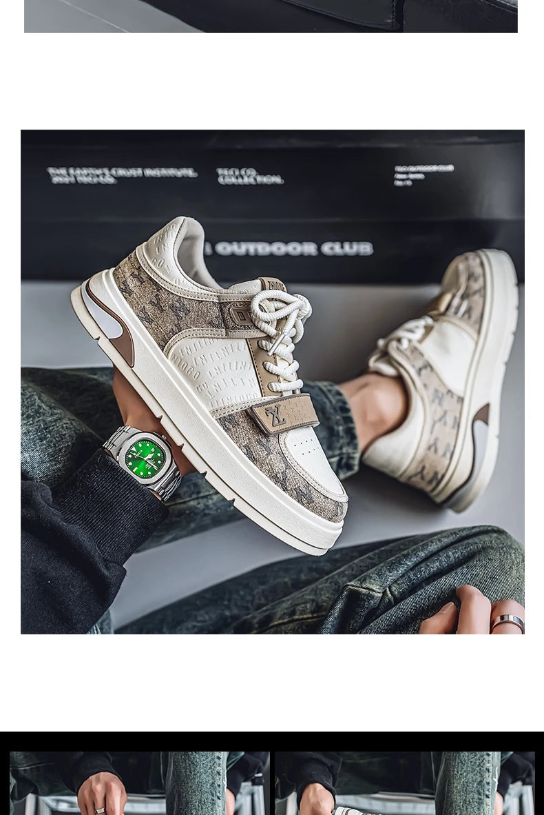 Fashion Blue Men's Sneakers 2025 Streetwear Hip Hop Shoes Spring Casual Skateboard Shoes Man Designer Luxury Sneakers