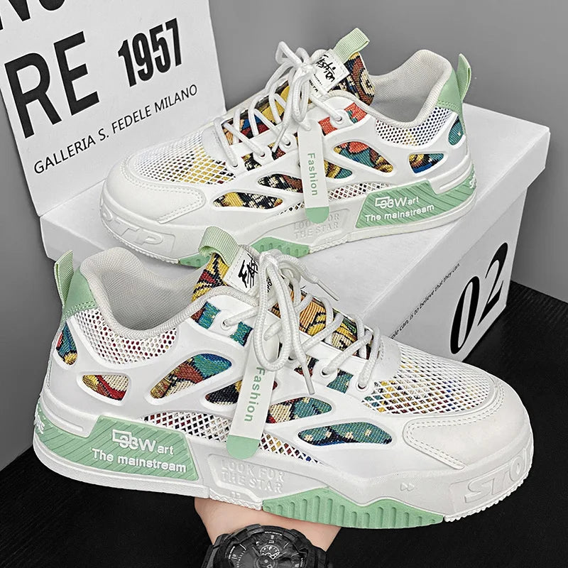 Men's Luxury Running Shoes Breathable Skateboard Shoes Chunky Comfortable Casual Sneakers Summer Tennis Shoes Men's Shoes