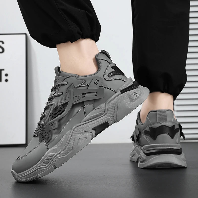 Student height increasing shoes four season thick soled men's casual sports shoes soft soled comfortable outdoor running shoes