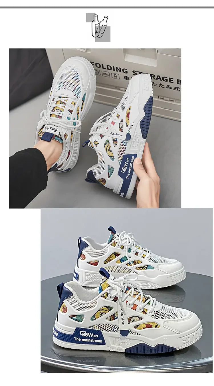 Men's Luxury Running Shoes Breathable Skateboard Shoes Chunky Comfortable Casual Sneakers Summer Tennis Shoes Men's Shoes