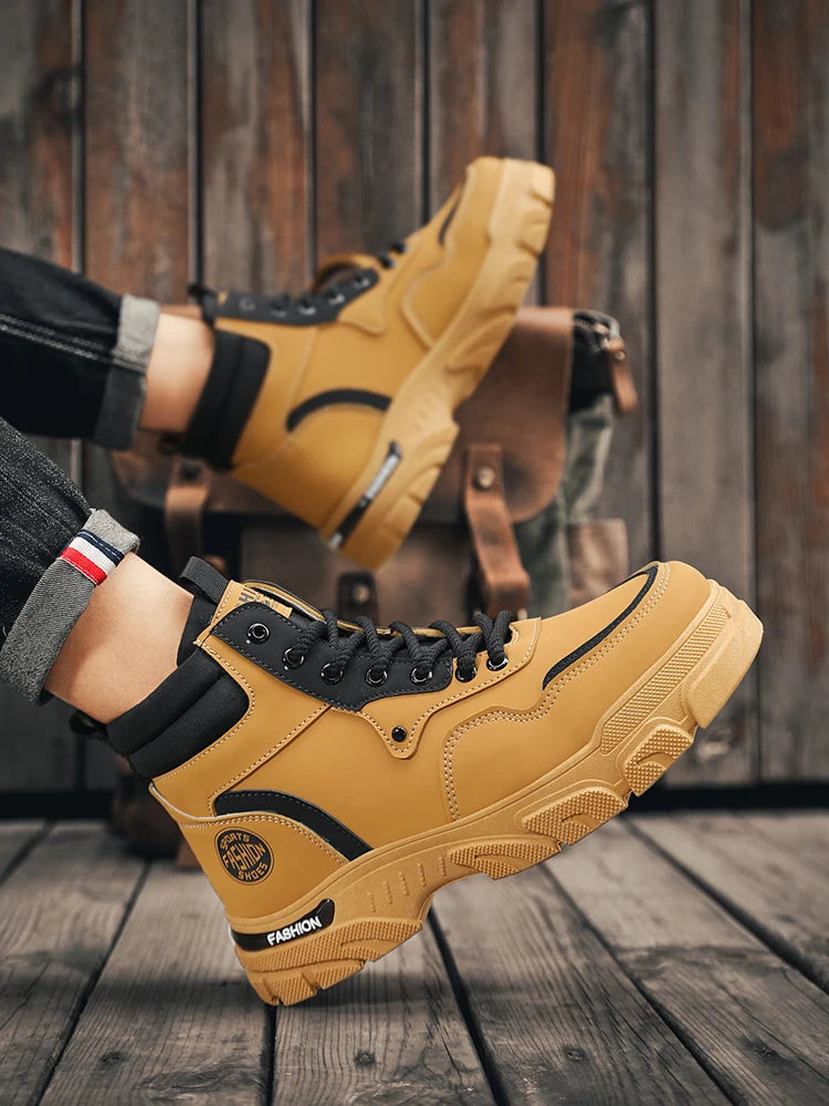Military Shoes Men's Handmade Boots Men's Boots Dress Men's Safety Shoes Luxury Shoes High Quality Taco Ankle Boots for Men